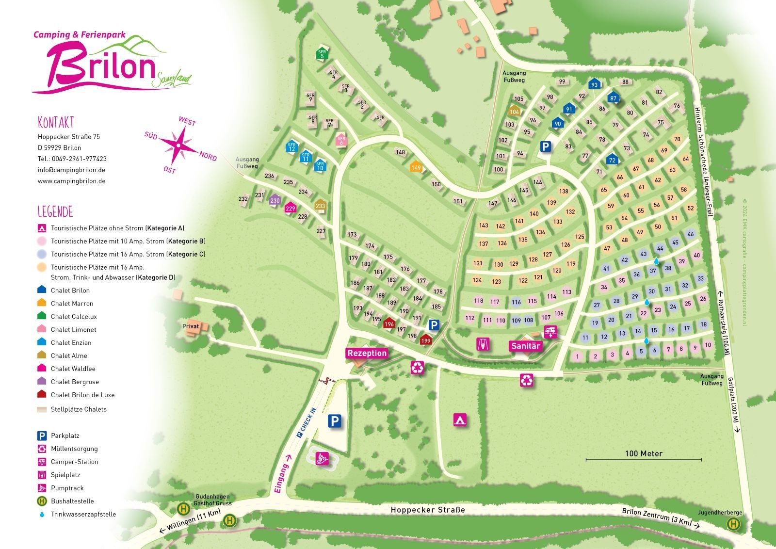 Lageplan vom Camping und Ferienpark Brilon